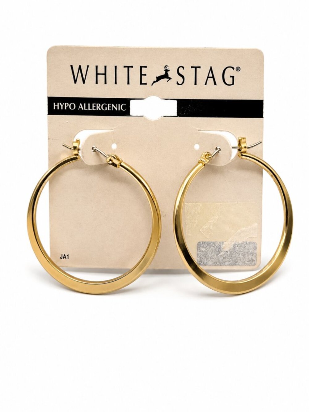 White Stag Gold Tone Hoop Earrings NWT Hypoallergenic